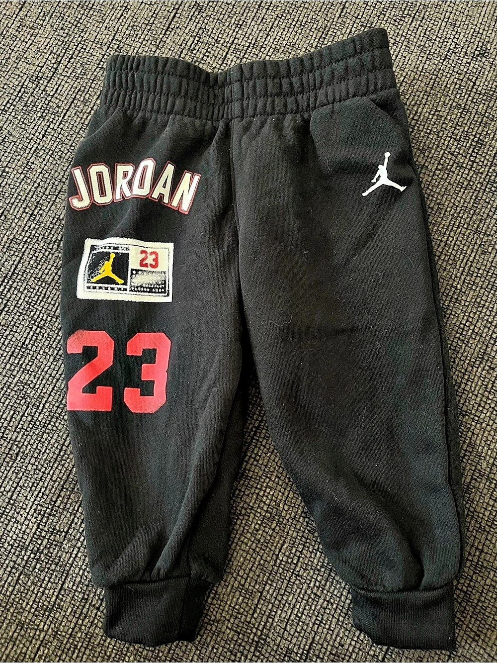 Jordan Infant Toddler Graphic Jogger Pants Black & Red Baby 12M